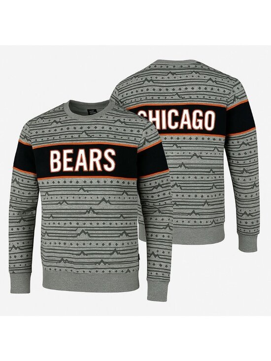 New Era Other - Chicago Bears Men Med Gray Aztec Fleece Crewneck Sweatshirt New Era NFL Pullover